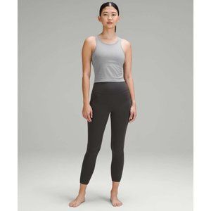 Lululemon Ebb to Street Cropped Racerback Tank Top Rhino Grey size 12